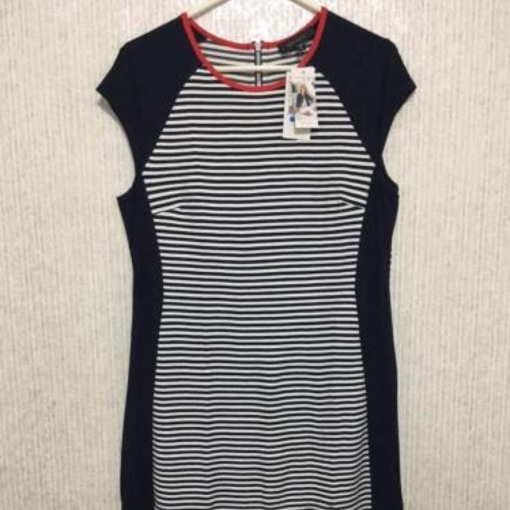 Womens Cap Sleeve Dress Striped Sheath Dress XL